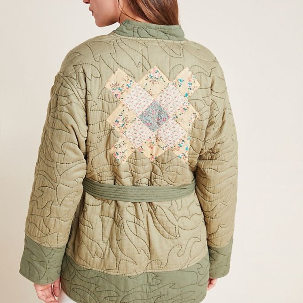 Anthropologie Quilted Patchwork Kimono Jacket S